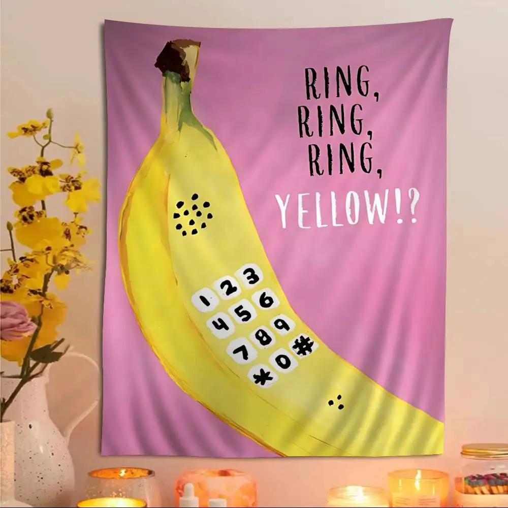 Banana Funny Fruit Hanging Bohemian Tapestry Bohemian Wall Tapestries Mandala Kawaii Room Decor