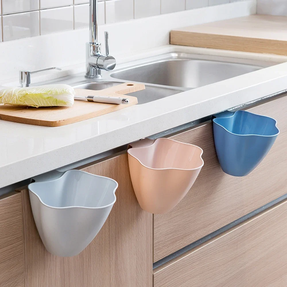 Kitchen Cabinet Door Hanging Trash Garbage Bin Can Rubbish Container TOP Kitchen Tool Garbage Bag Wall-Mounted Trash Can