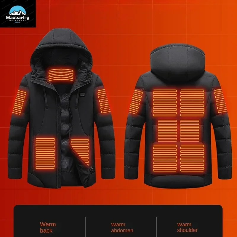 Men\'s Heating Jacket 11 Heating Areas Usb Charging Temperature Control Jacket Outdoor Camping Warm Cold Clothing Men Winter Coat