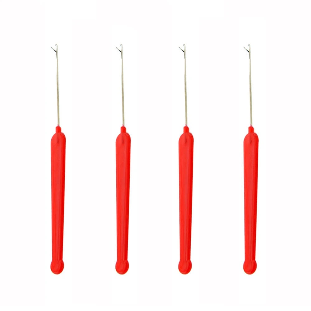 

Red Micro Plastic Latch Crochet Hook Needle with Handle for Braiding Hair Extensions Weaving Dreadlocks Wig Making Sewing Tool