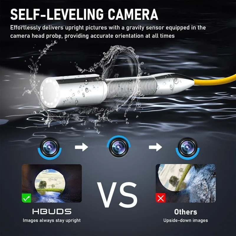 Sewer Camera Self Leveling, 2V 4500mAh Battery  7