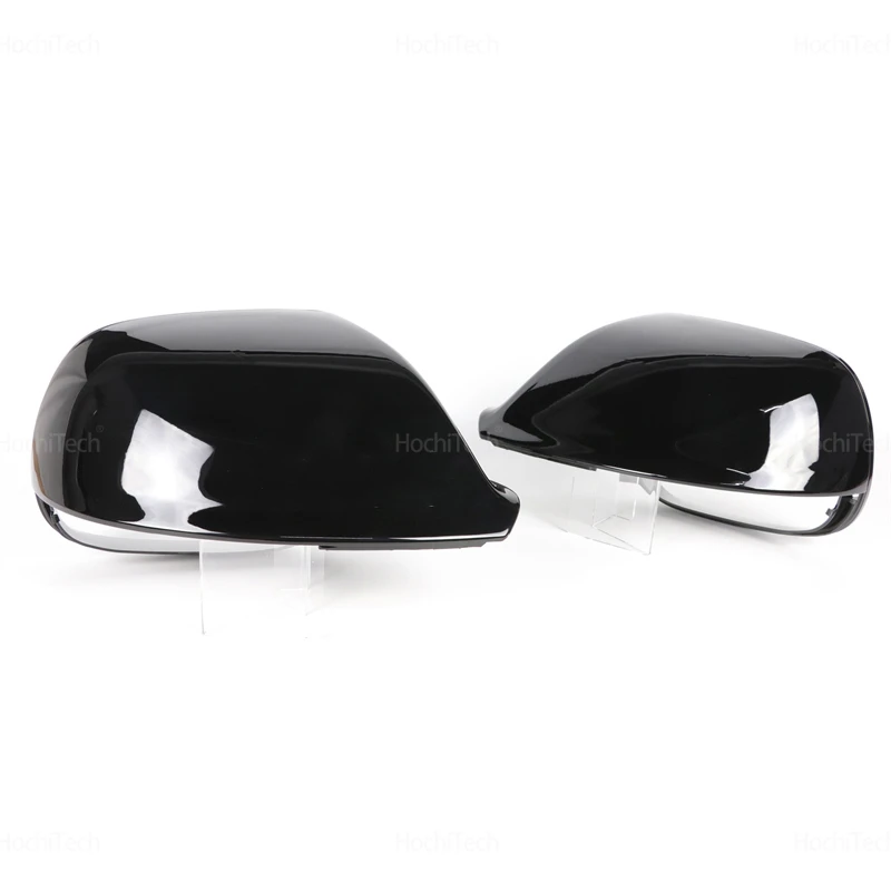 Carbon Fiber Style Black Rearview Side Mirror cover Caps for Audi Q5 SQ5 08-17, 8R Q7 4L 10-15  without Lane Assist