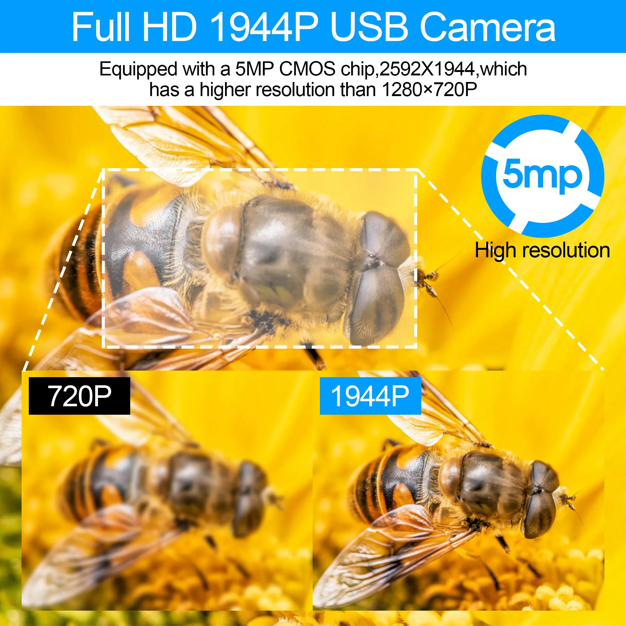 ELP HD 5MP USB Camera Module 100Degree USB2.0 Mini Webcam Free Driver Aptina MI5100 Color CMOS Camera for Industry,Robot,Medicin