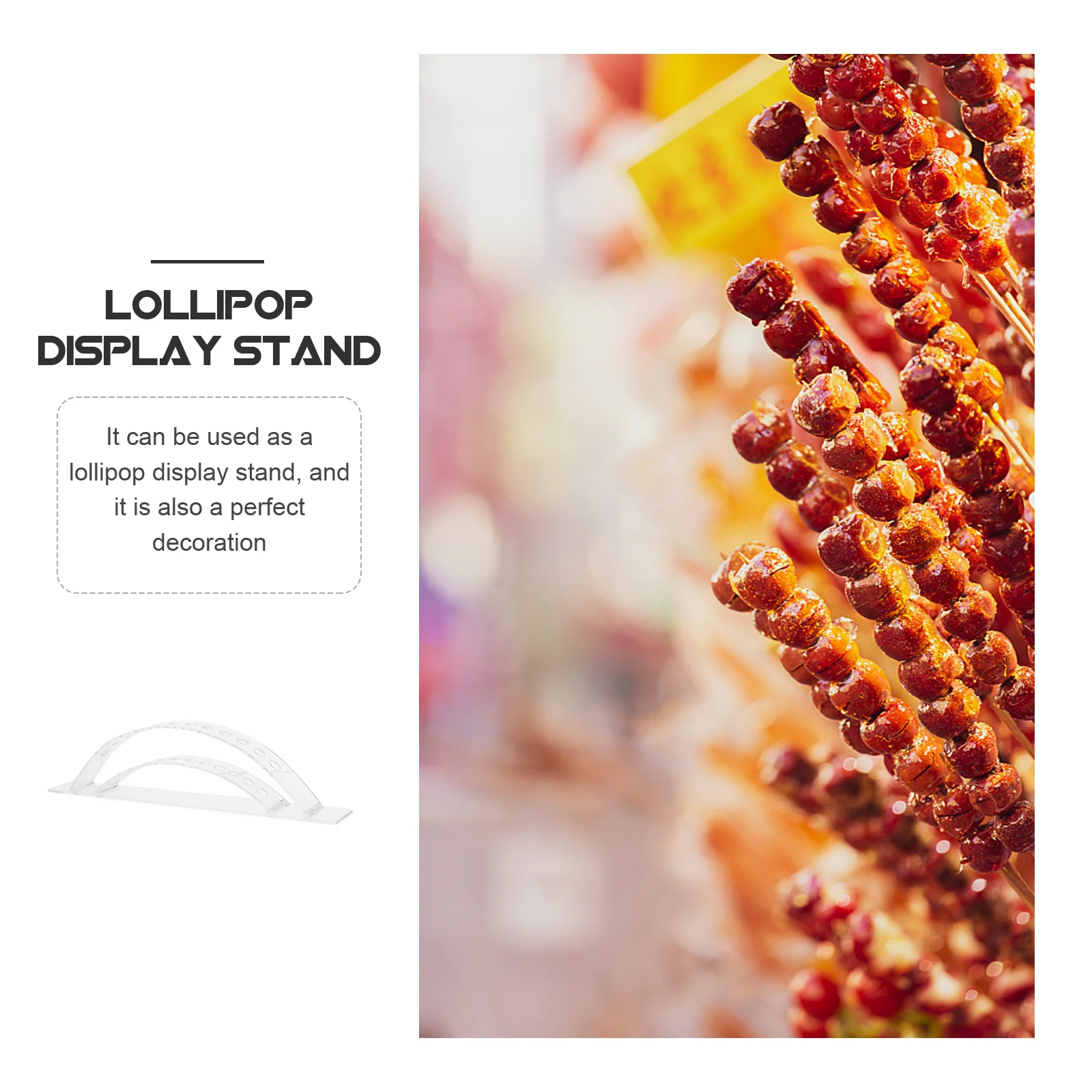 

1Pcs Lollipop Arch Stand Transparent Sturdy Display Rack for Candies Cakes Multi-Occasion Decorative Dessert Display Solution