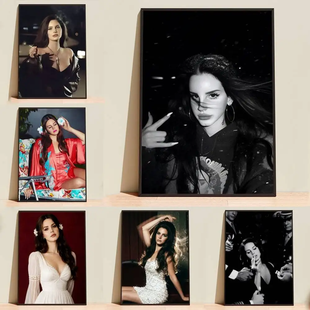 LDR-Lana D-Del-Rey Singer Poster High Quality Dorm Living Room Aesthetic Wall Decoration Painting Stickers Gift