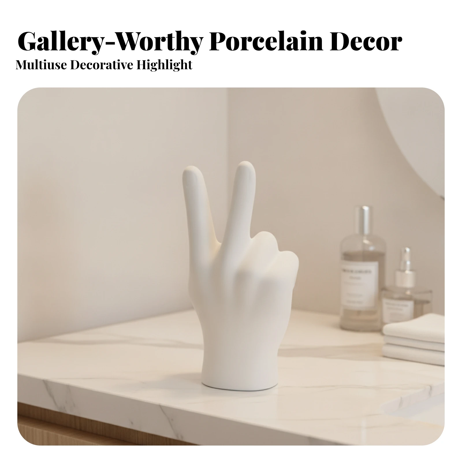 Ok Hand Jewelry Holder Minimalist Hand Jewelry Display Holder Sleek Matte for Vanity, Dresser