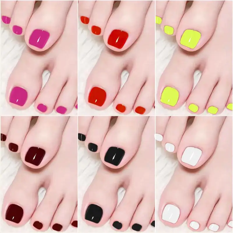 96개 4칸 짧은 사각형 인조 발톱 팁 풀커버 인조 발톱 아크릴 발톱 아트 팁 연장 착용 가능