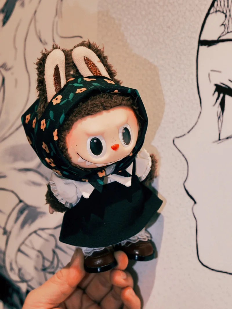 Nieuwe Labubu Kleding Past Bloemen Hoofddoek 17/38 cm Labubu Set V1 V2 V3 Poppen Hanger Met Schoenen Vervanging kleding Geen Poppen