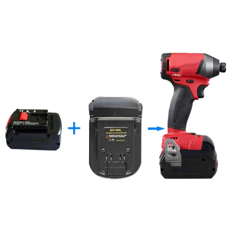 Li-ion Battery Adapter BS18ML for Bosch 18V Battery Convert to for Milwaukee 18V Electrical Power Tool Battery Converter