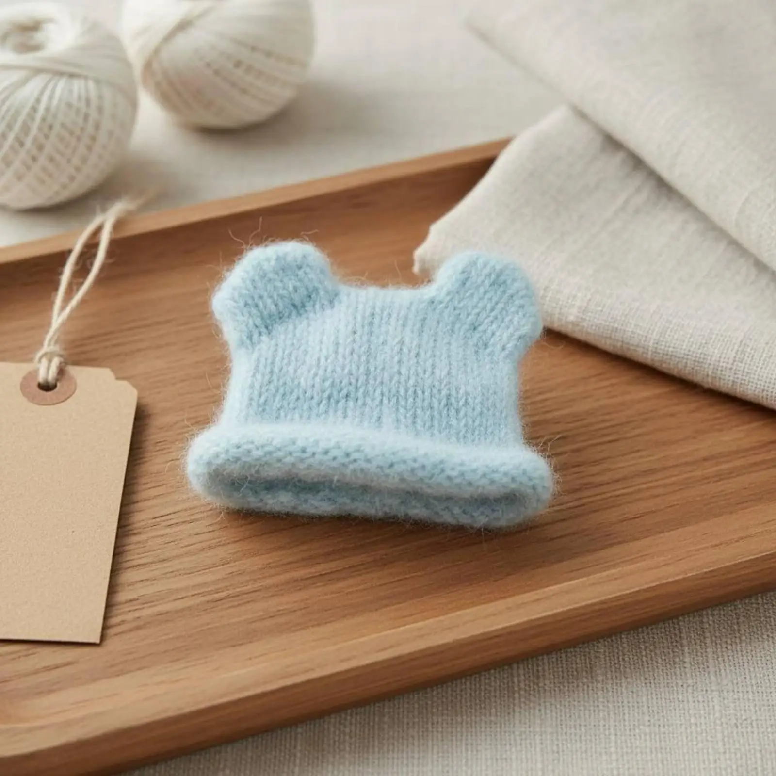 Woolen Yarn Doll Knitted Hat Cute Bear Ears Headwear for OB11 Dolls Accessories and Baby Dolls