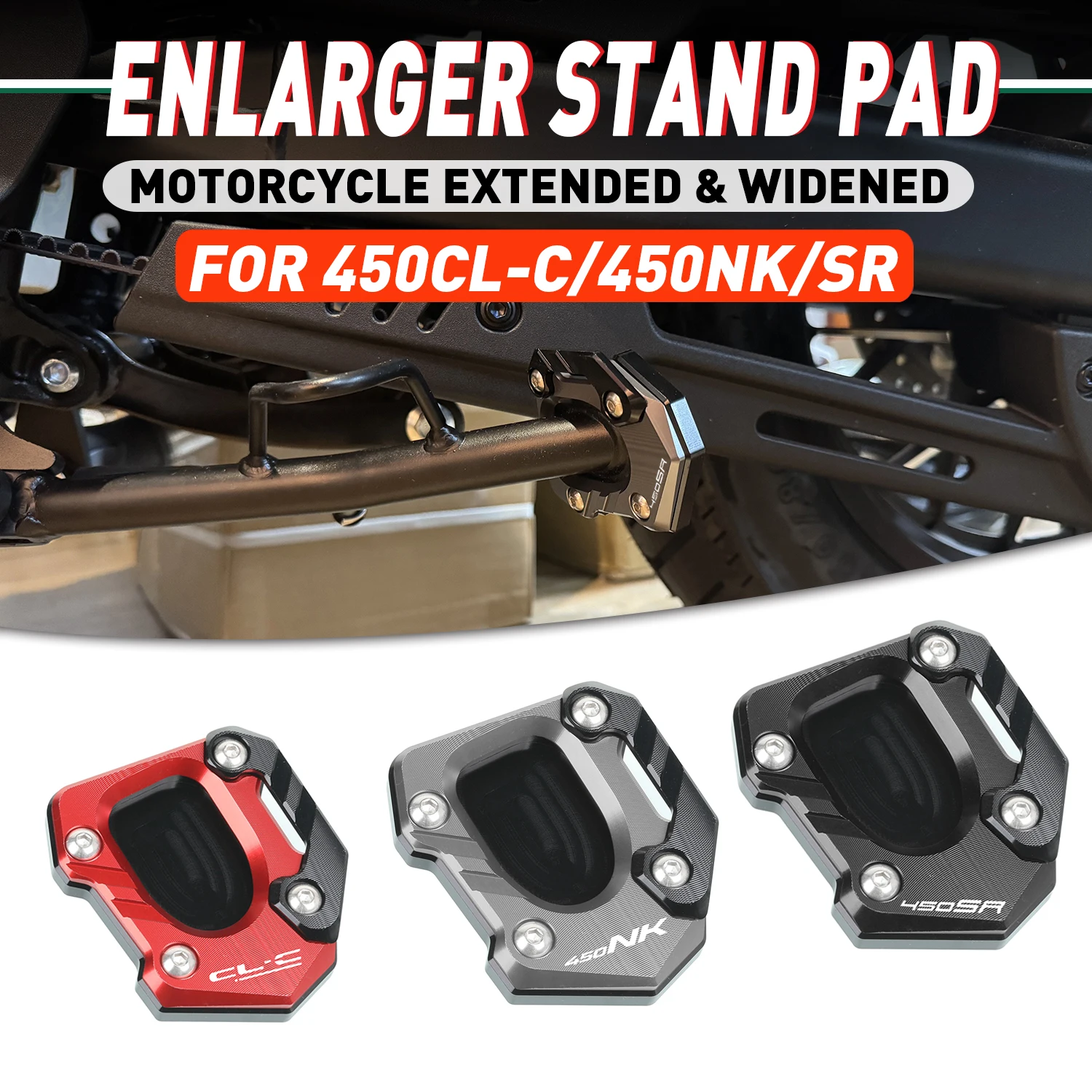 Für cfmoto 450nk 450sr 450cl-c motorrad fuß seiten ständer vergrößern platte ständer verlängerung fuß polster pedal 450 nk sr clc