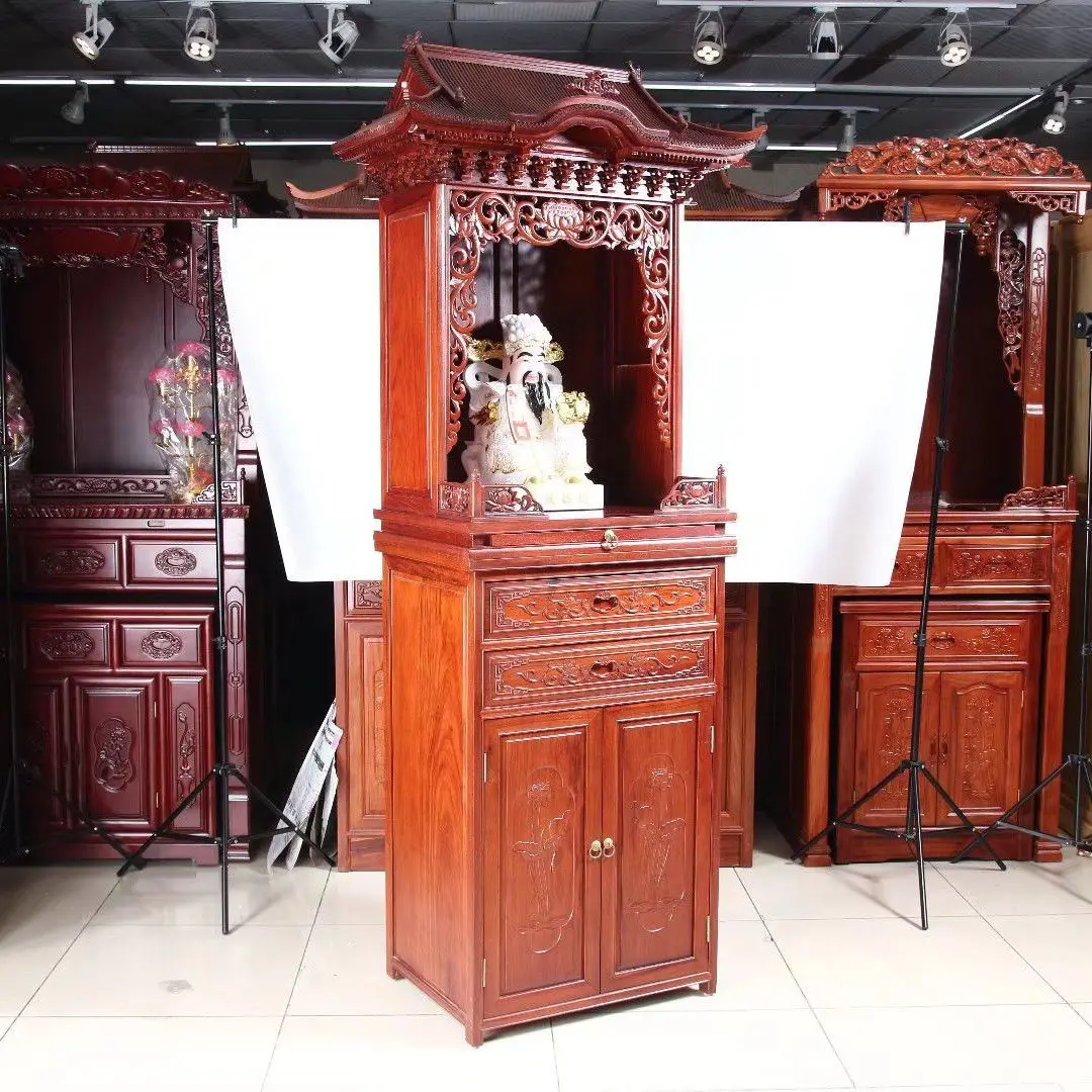 Rooftop Buddhist niche for household three-dimensional solid wood table Vertical Buddhist niche