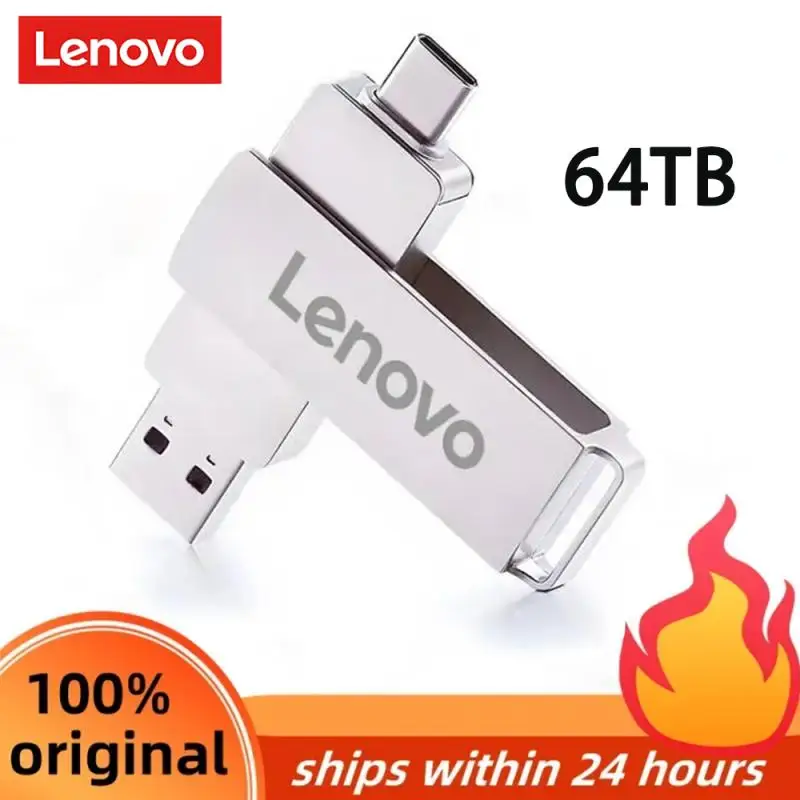 2024 레노버 USB 3.1 플래시 드라이브, 고속 전송, 금속 펜드라이브 메모리 카드, 펜드라이브 플래시 디스크, 메모리 방수 스틱, 16TB