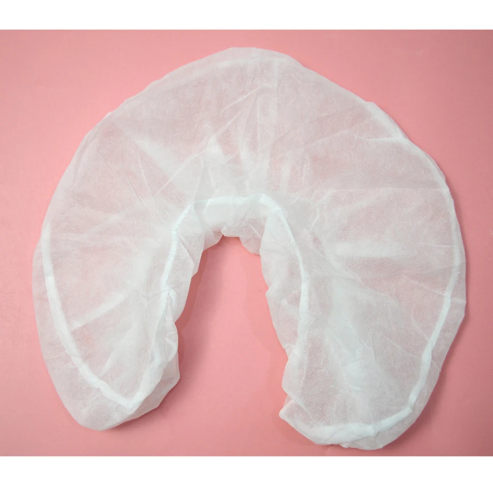 Fronha descartável em forma de u, 50 peças, não tecida, capas de encosto de cabeça para viagem, massagem, spa, salão de beleza, capas de cama, ajuste elástico