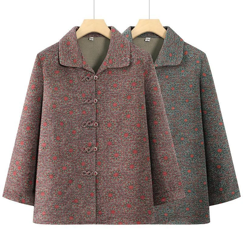 

Рубашка с длинными рукавами Топы с лацканами для среднего и пожилого возраста Новая толстая куртка