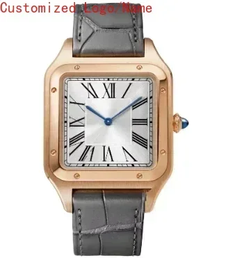 ساعة كوارتز رياضية للرجال والنساء باللون الذهبي الوردي والأسود والأبيض روما الأزرق Reloj Hombre عاشق من الجلد والياقوت حسب الطلب