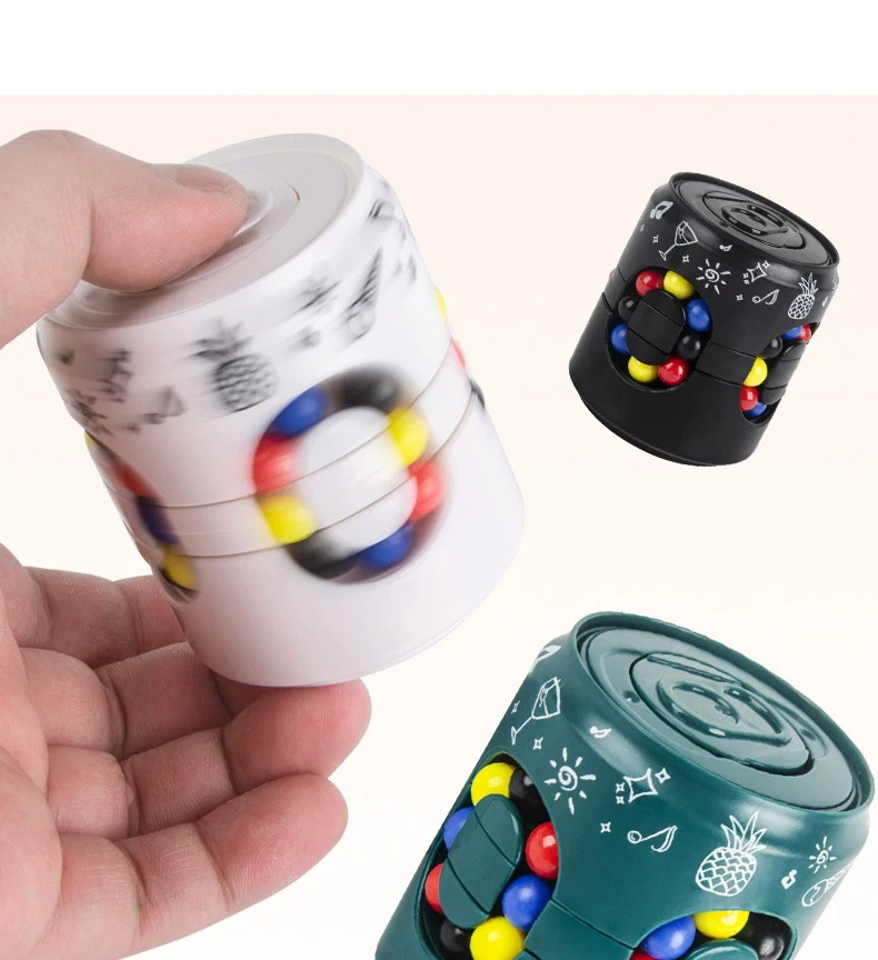 Zabawka 3D Obrotowa Magiczna Fasola do Kręcenia Palcami dla Dzieci i Dorosłych - Edukacyjna Gra Puzzle z Koralikami, Redukująca Stres i Pomocna w Nauce