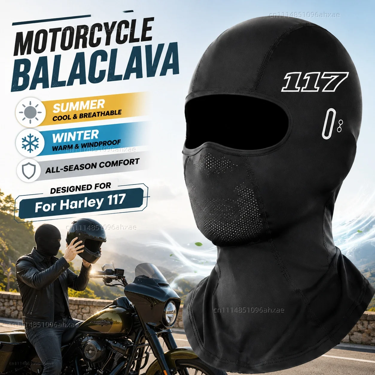 For Harley Softail Low Rider ST FXLRST FXRST Breakout Motorcycle Balaclava Summer Glasses Face Breathable Hole Winter Warm