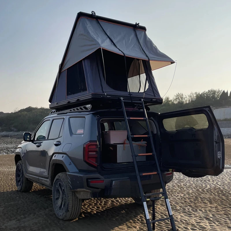 High Quality Ox Fabric Rooftop Tent Aluminum Alloy Frame Four Season Waterproof Quick Setup Camping Accessory