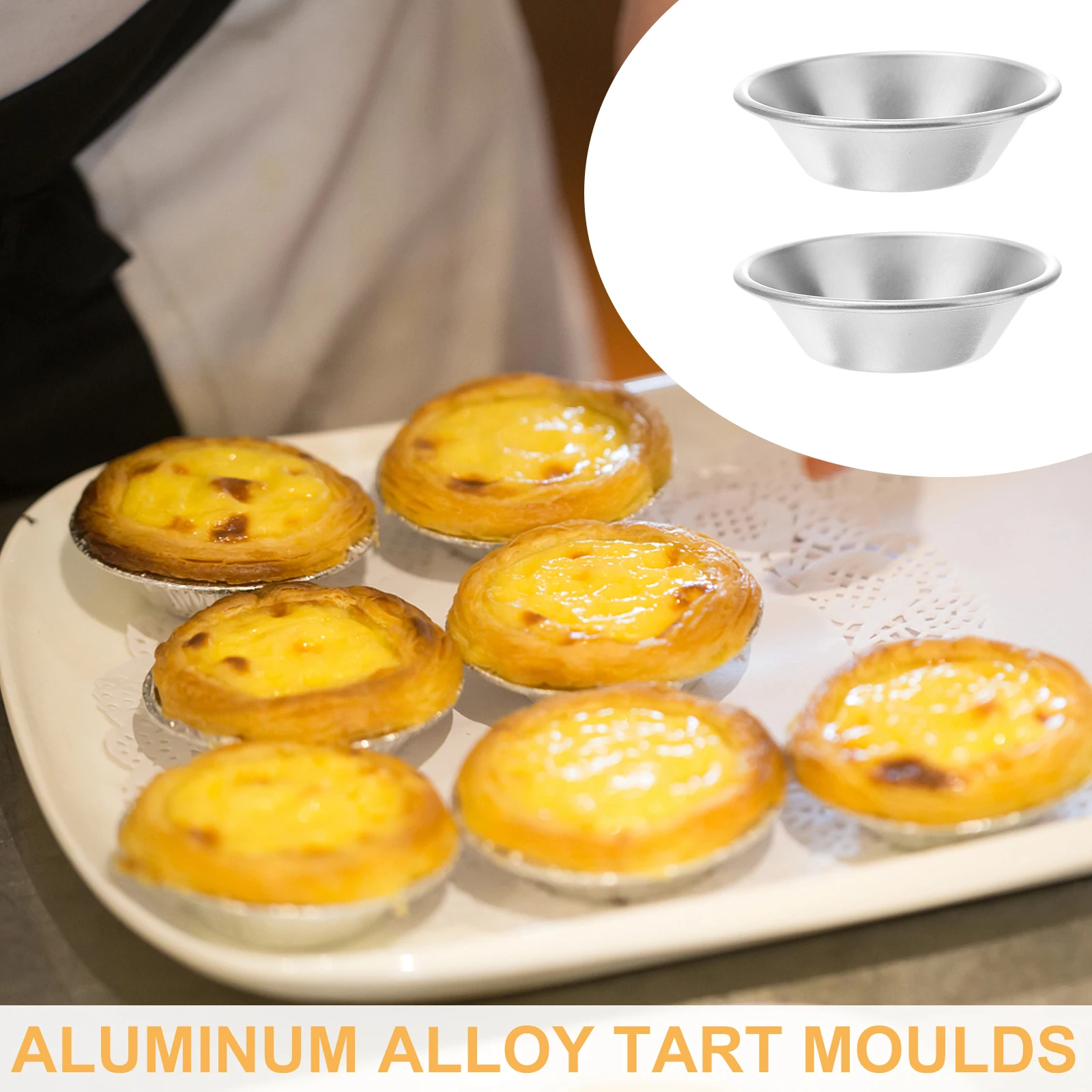 

25 Pcs Mini Egg Tart Molds Aluminum Alloy Non stick Bakeware Trays for Oven Baking Desserts Like Cupcakes Pies Chocolate