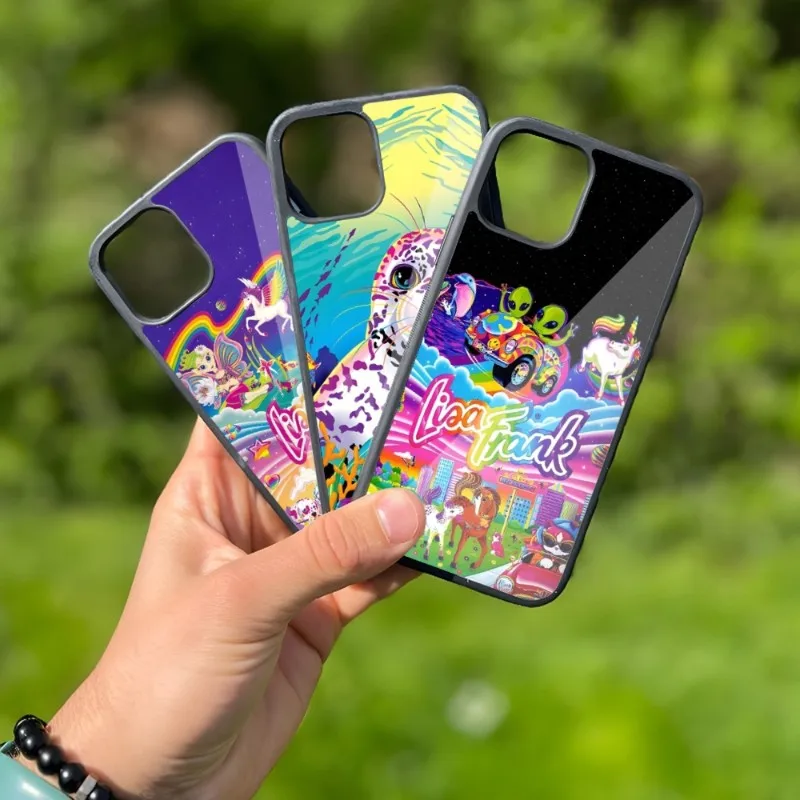 Lisa Frank Tiger Horse Dog Cat Phone Case For Iphone 14 13 12 11 Pro Max Mini 7 8 6 Plus Se Xr X Xs 2020 PC+TPU Cover