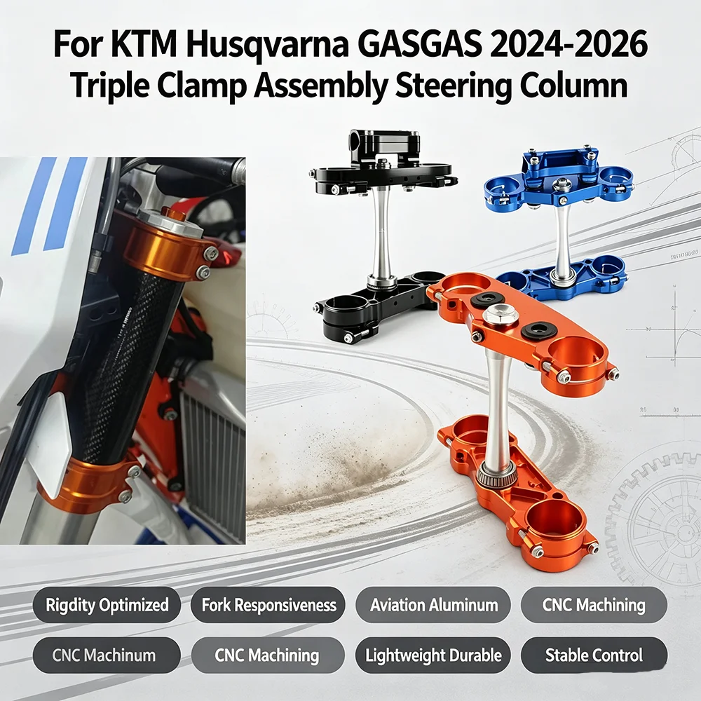 Motorcycle Triple Clamp Assembly Riser Steering Column For KTM EXC EXCF XCW SX SXF Husqvarna FC TC TE FE GASGAS EC MC 2024-2026
