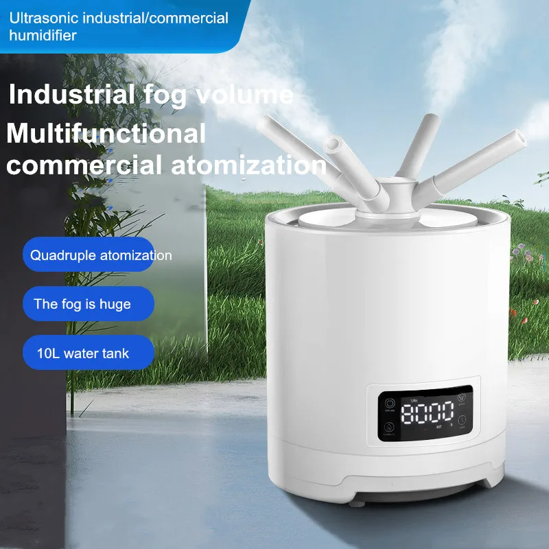 10L Humidifier for Large Rooms,2000ML/H High Mist Output,Smart Humidity Control, Auto Shut-Off, Quiet Mode - BPA-Free Household