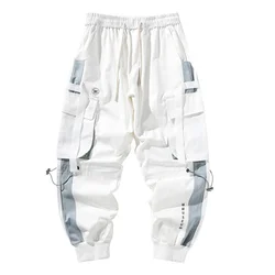 Men's Letter Flap Pocket Drawstring Cargo Pants Casual All-match Loose pantalon cargo homme Classic Fit Elastic work Trousers