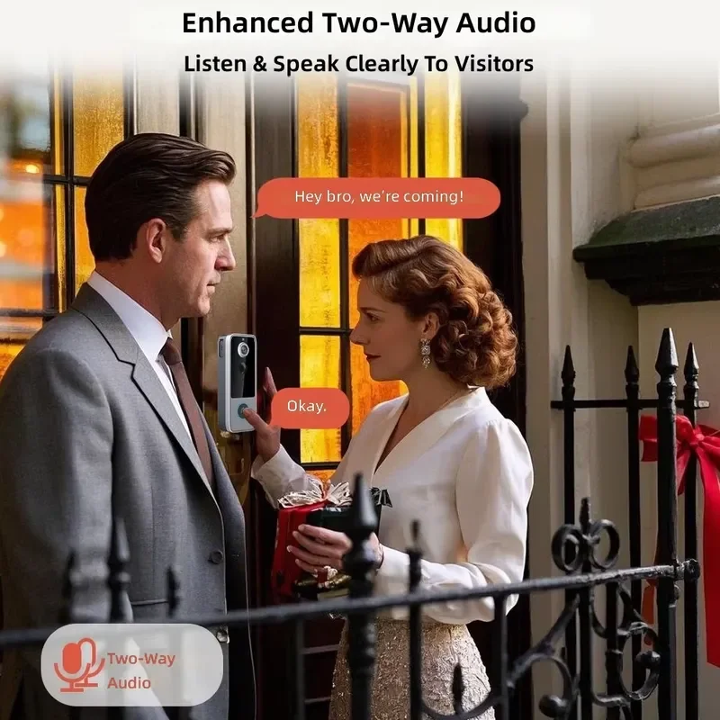 Intelligent Two Way Intercom Wireless Video Doorbell Mobile Remote Real Time Monitoring Full Color HD Night Vision