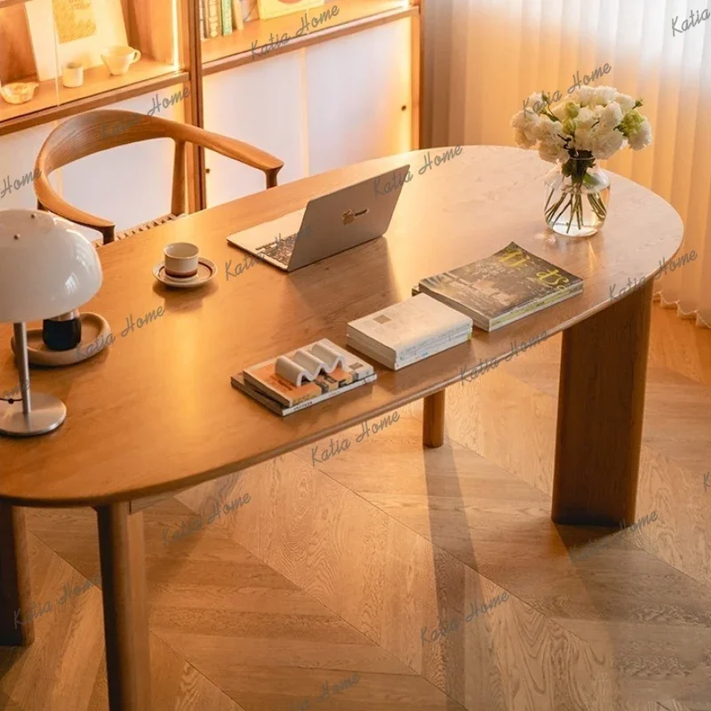 LD Retro Nordic Dining Table Library Study Light Luxury Dining Table Modern Trend Household Dining Room Furniture