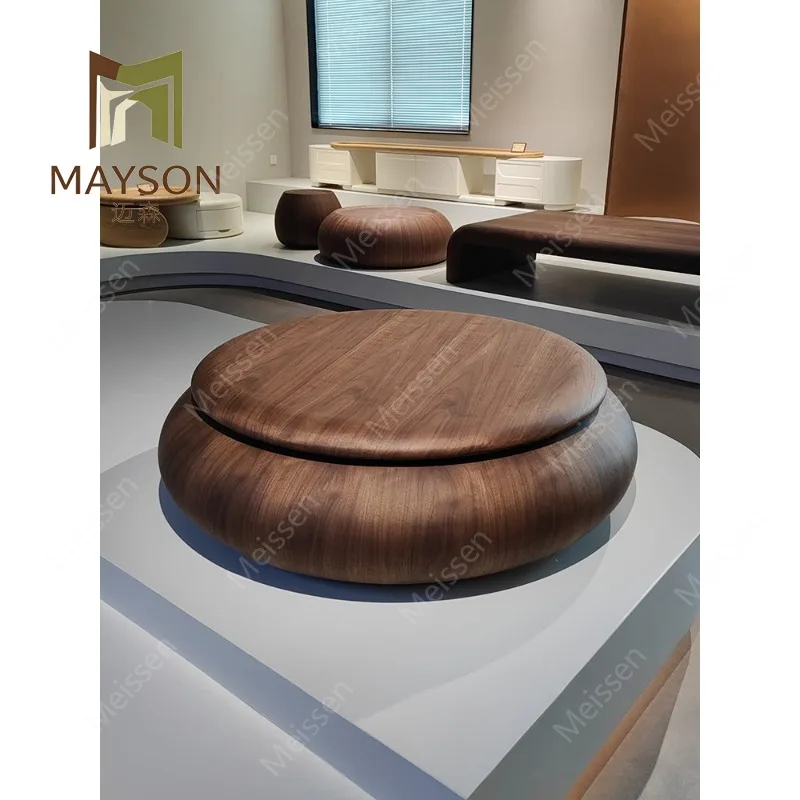 Simple black walnut art coffee table creativity, living room home large flat small apartment high-end solid wood