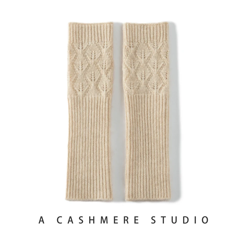 Gants d'hiver en cachemire pour femmes, doux et chauds, tricotés en cachemire, à la mode, en Jacquard, à manches longues