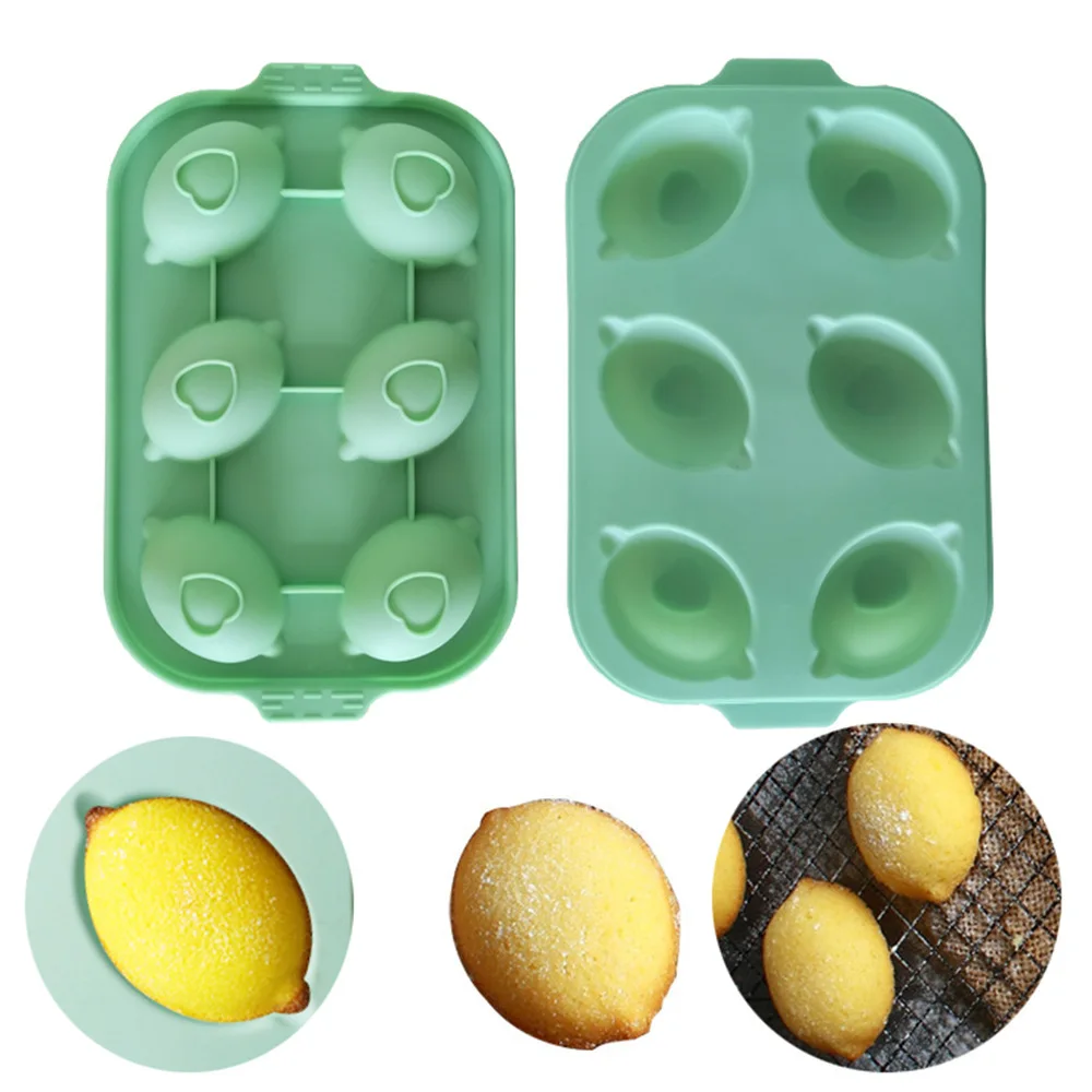 6-hole 3d Large Lemon Silicone Mold Jelly Pudding Soap Mousse Cake Mold Baking Tools DIY Chocolate Resin Mold Cake Decoration