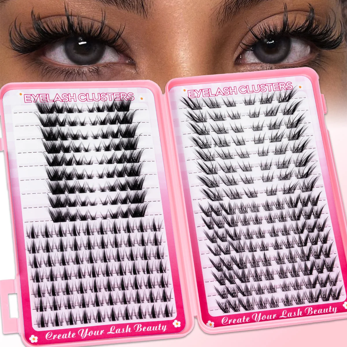 Wimpern-Cluster-Set: Gemischte Wimpern-Cluster, Wispy Einzelwimpern, Manga-Natürlich-Look DIY Wimpernverlängerungen für Make-up – Detail 5