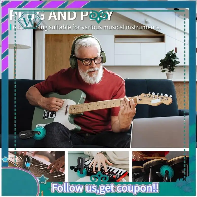 

A75Q-Wireless Guitar Receiver Transmitter UHF Guitar Pickup U Segment 30 Channels Musical Instrument Wireless Connection