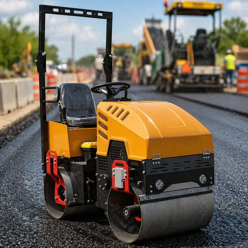 Vibratory Road Roller Machine Hydraulic Mini Compactor For Asphalt Pavement Construction Work