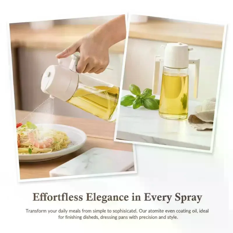 Oil Spray & Pour Dispenser 2 in 1 BPA Free Non-Drip Oil Bottle for Air Fryer Kitchen Frying Grilling Salad