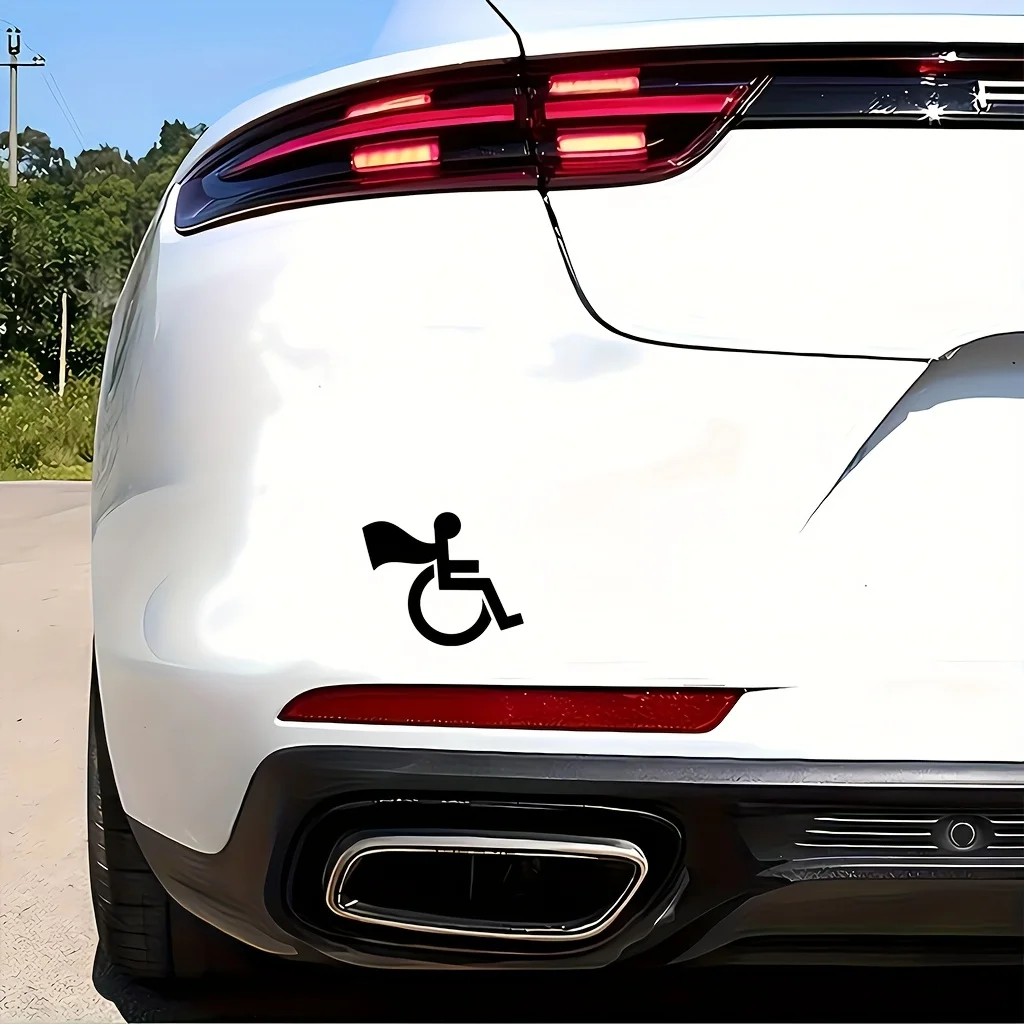 1pc Disabled Vinyl Car Decal, Irregular Shape, Self-Adhesive Sticker for Wood, Plastic, Glass, Metal, Ceramic Surfaces