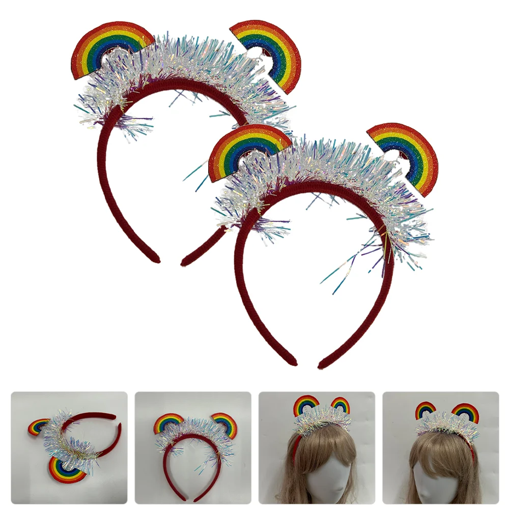 

Hair Jewelry Rainbow Headband Bands Men Hairband Festival Headdresses Pride Skirt Girl Headbands