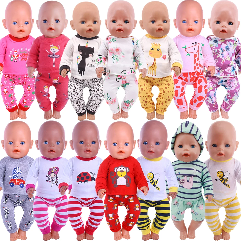 American Born Baby Doll Roupas Acessórios, Girl's Toys, Nossa Geração Brinquedos, Camisas e Calças, 18 "Itens, 43cm, 2 Pcs por Conjunto