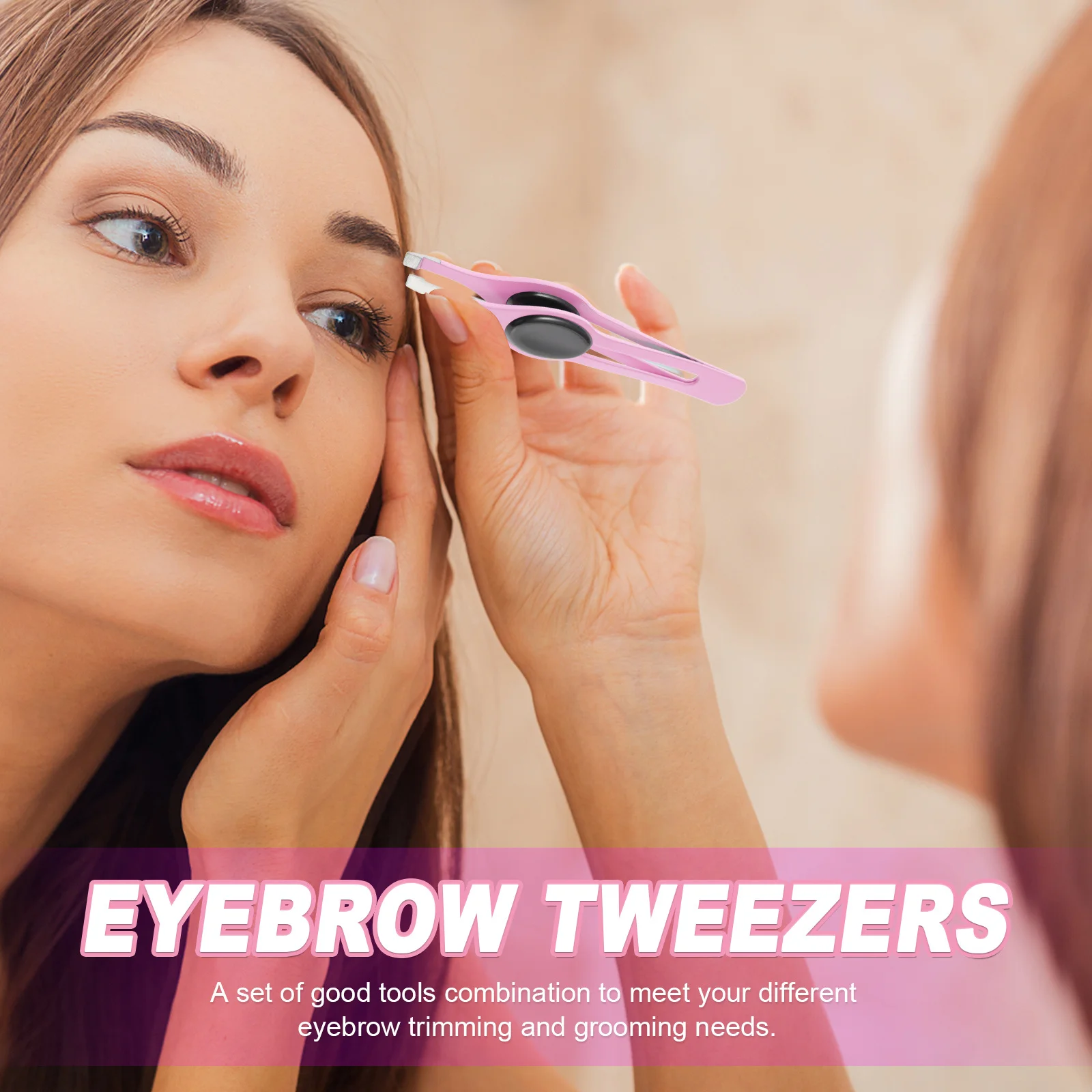 5 قطعة مجموعة ملاقط الحاجب من الفولاذ المقاوم للصدأ أدوات تشذيب مزيل شعر الوجه الدقيقة للنساء والرجال طقم مكياج مدمج للسفر #1