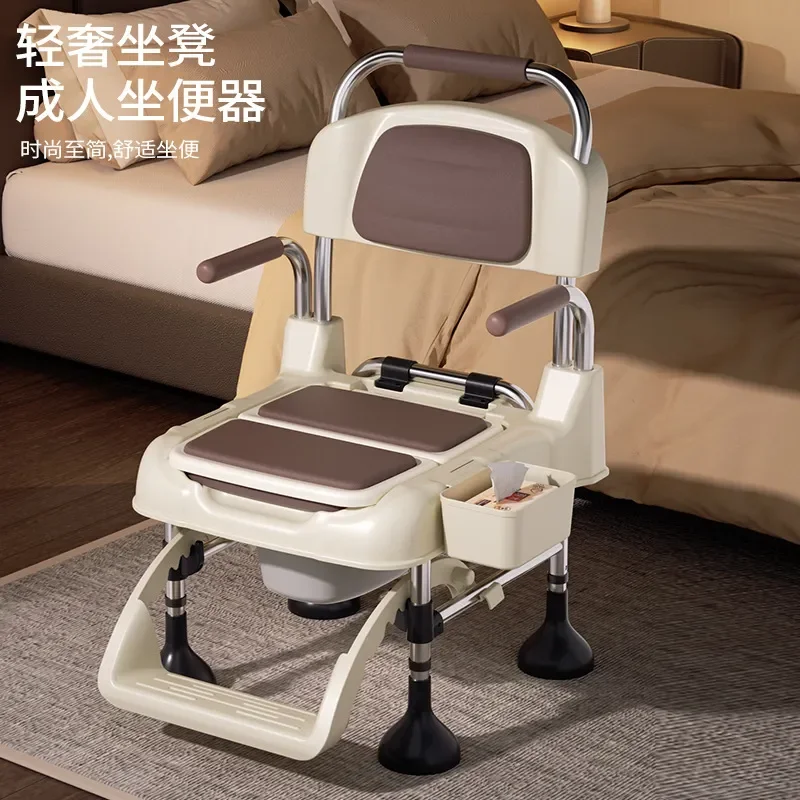 Portable Commode Chair for Elderly and Disabled Adults with Wheels Shower Toilet Seat Stool Bathroom Safety Aid for Pregnancy
