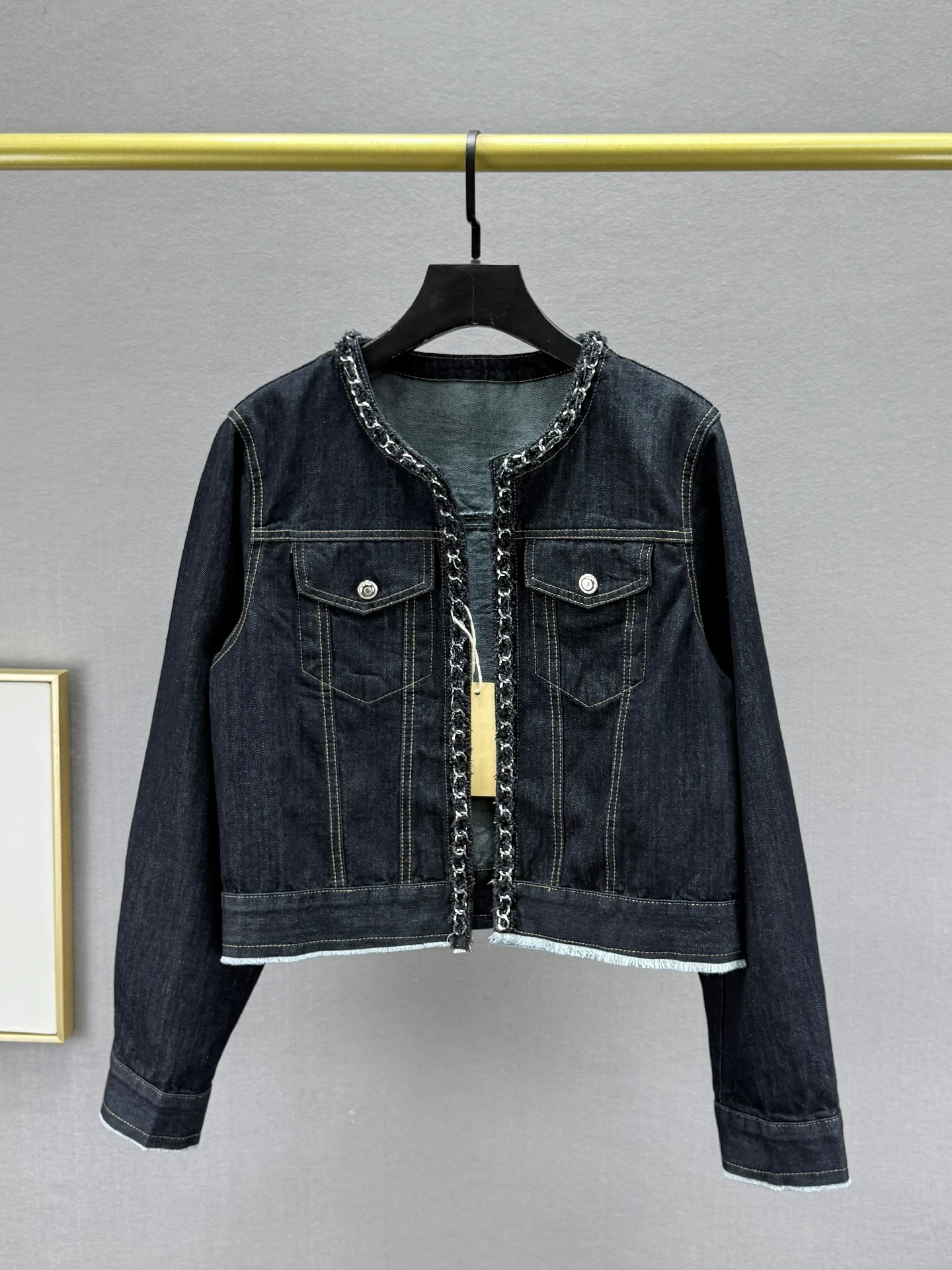 

Slim Fit ort Denim Jaet Women's Open Cardigan Long Sve Vintage Sle Cotton Polyester Blend Casual Faion Top