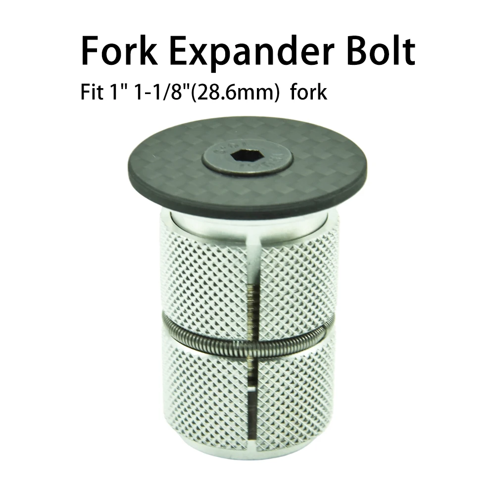 Image of 1-1/8 Zoll (28,6 mm) Fahrradgabel-Vorbau-Kompressionsstopfen, Steuerkopf-Oberteil, Sternmutter, Einstellbolzen, Expansionsbolzen