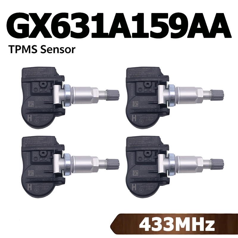 4pcs TPMS Sensor 433MHz GX631A159AA GX63-1A159-AA For Jaguar F-Type I-Pace XE XF XJ Land Rover Discovery Wheel Tires Replacement