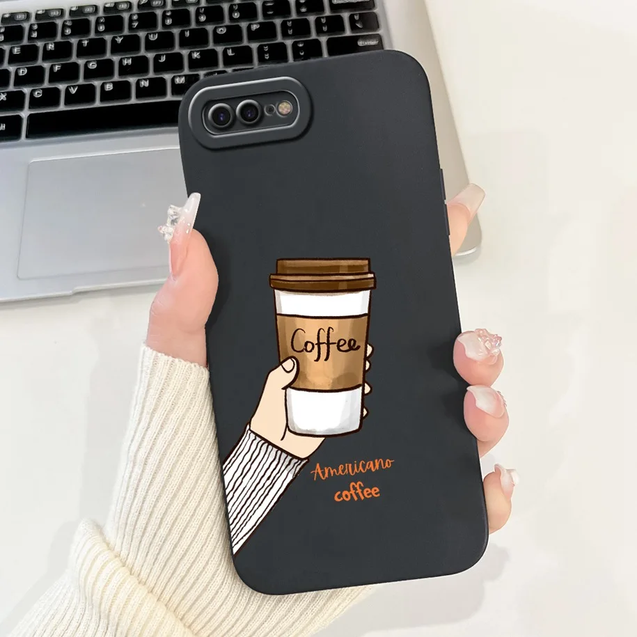Case For Apple iPhone 7 8 Plus Cover Cute Panda Square Liquid Silicone Cases Soft Fundas Coque for iPhone 7 8 7plus 8plus Bumper