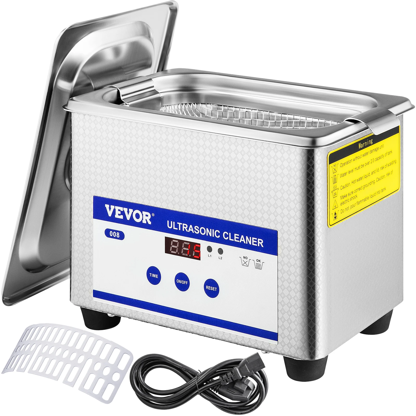 VEVOR-Limpador Ultrassônico Portátil, Máquina de Lavar Roupa, Lave Pratos, Banho de Ultrassom Sonic, Eletrodomésticos, 0.8L, 2L, 3L, 6L, 15L