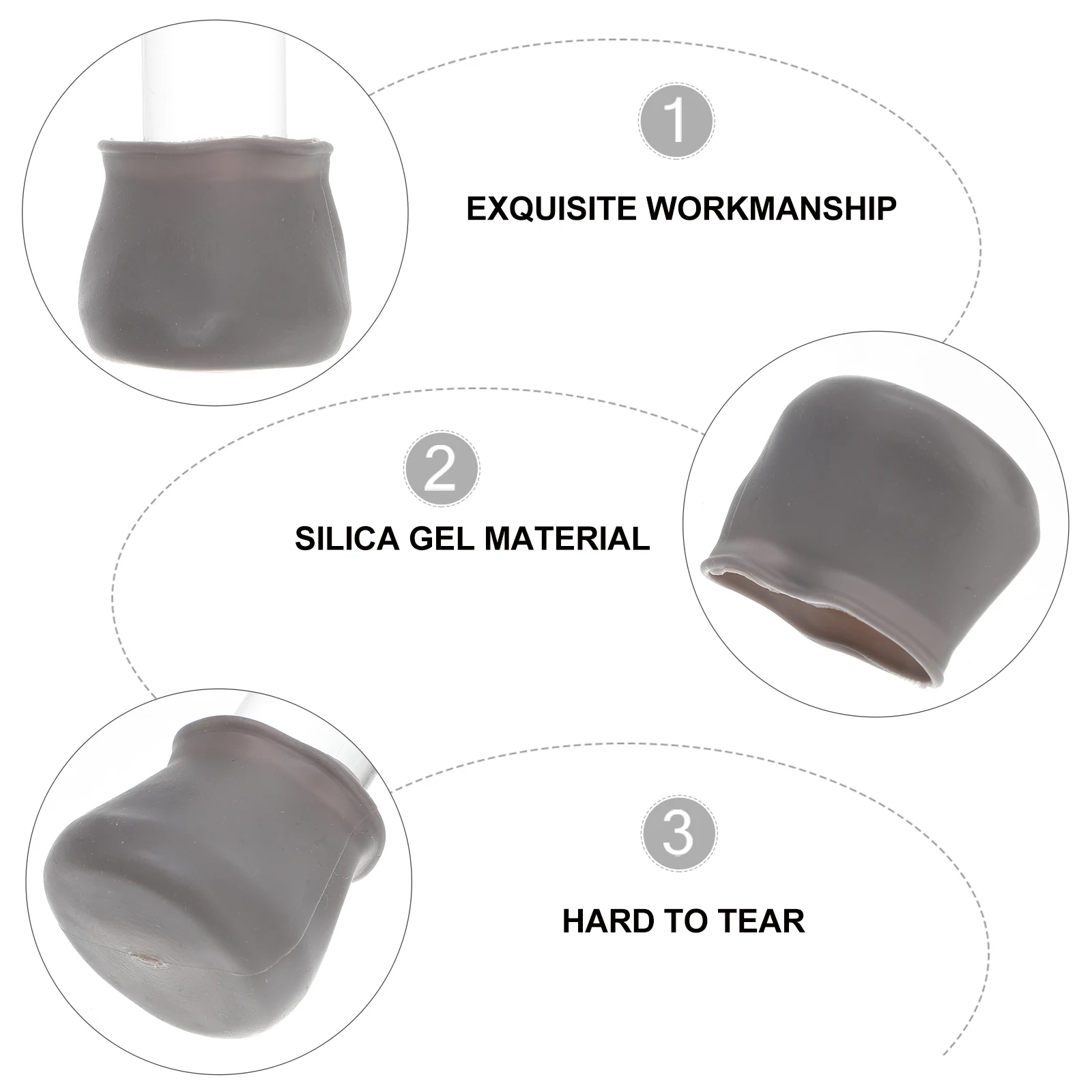 

4 pcs Silicone Chair Feet Covers Table Caps Round Shape Leg Protectors Furniture Floor Protection AntiScratch Fits Chairs Stools