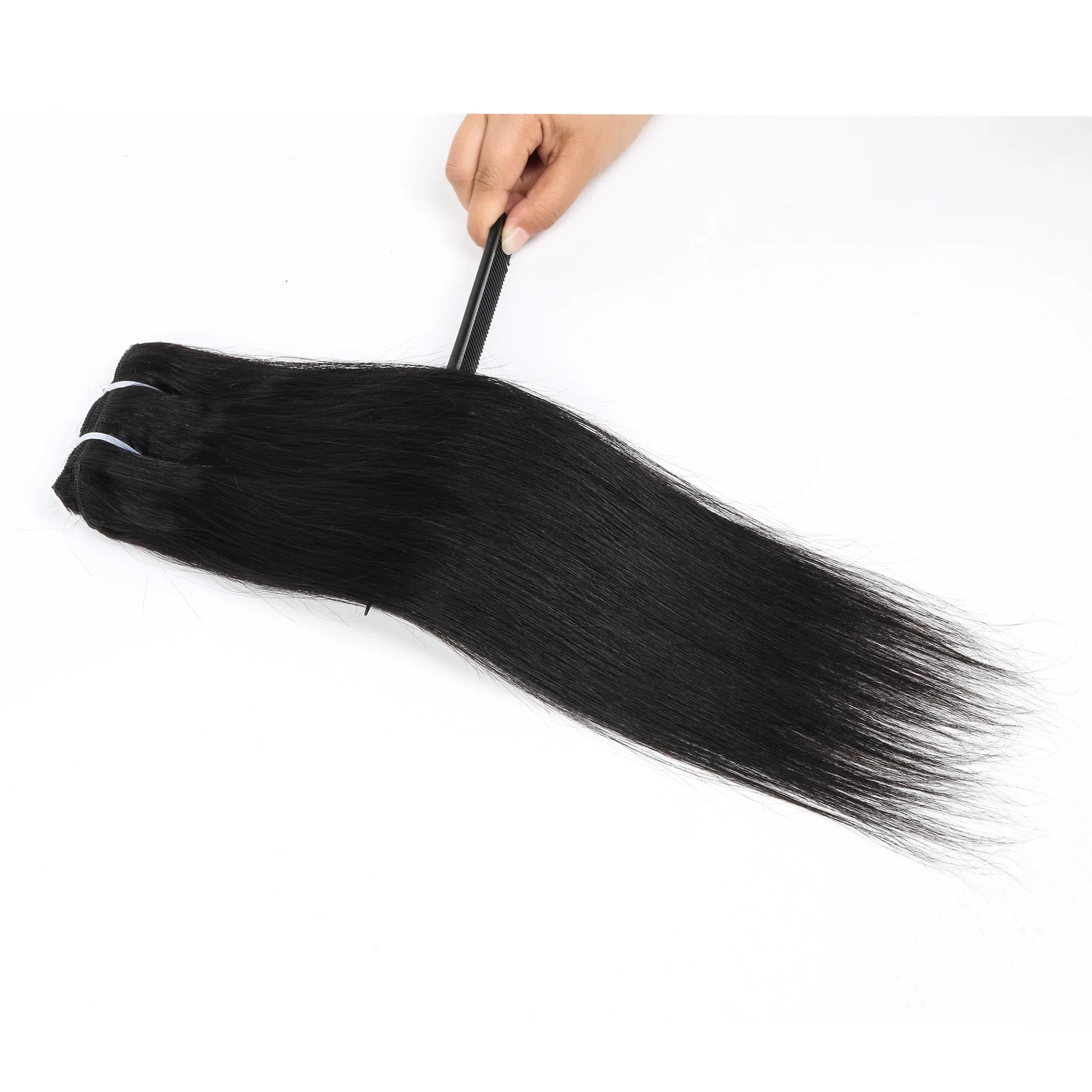Invisible Thick Straight Clip In Hair Seamless Clip Ins Natural Black for Women 200g 100% Human Hair Clip In Extensions