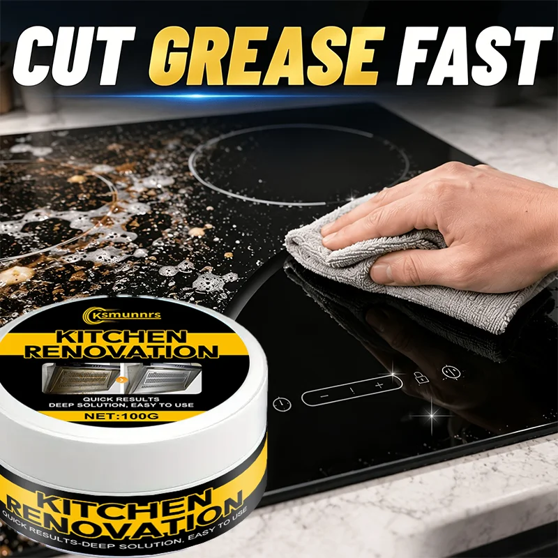 Pâte Nettoyante pour Graisse de Cuisine - Nettoyant Métallique pour Cuisinière, Four, Ustensiles de Cuisson, Poêle, Gril - Élimine les Taches Tenaces